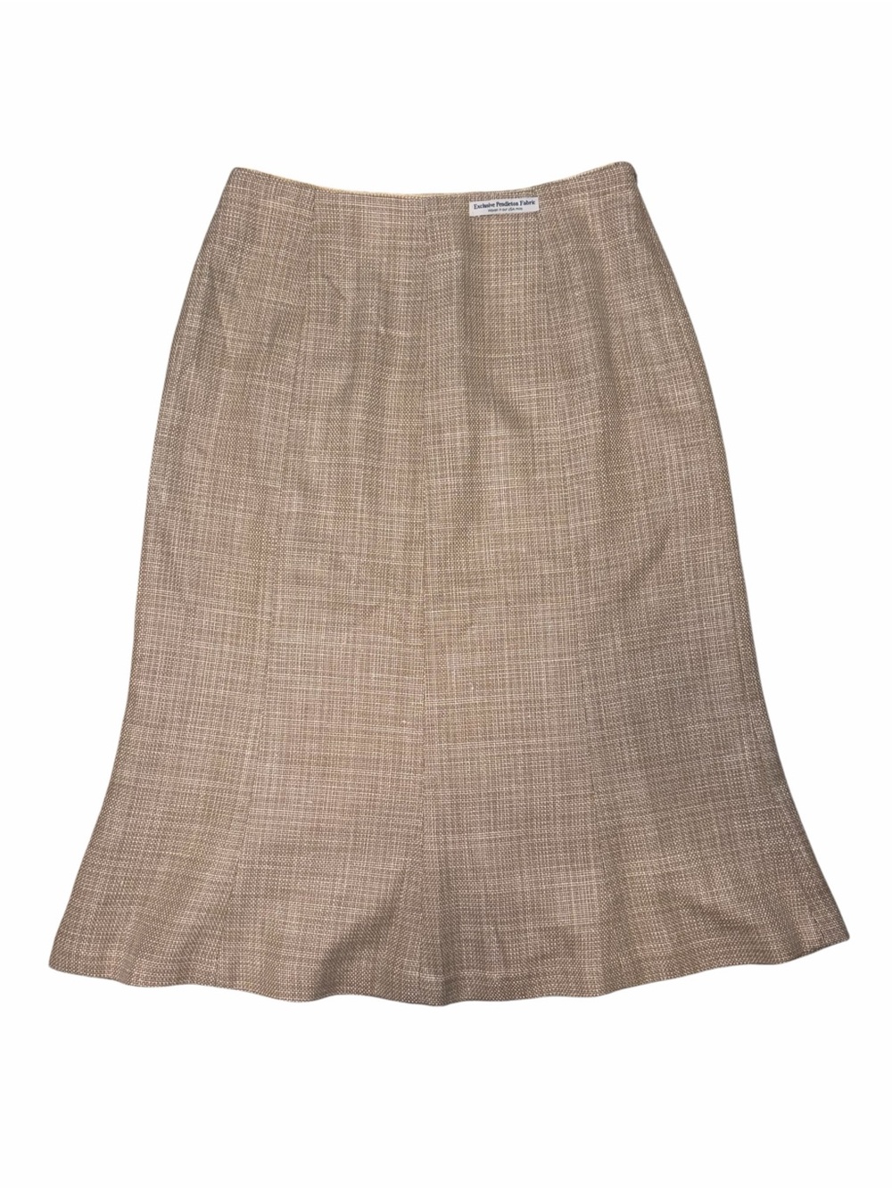 Pendleton Wool Silk Blend Midi Skirt 6 Brown Neutral Made USA Vintage Academia